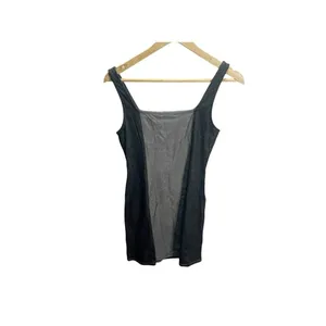 Moa Moa Women's Small Blue Denim Striped Mini Dress‎ Sleeveless Stretch thumbnail 2
