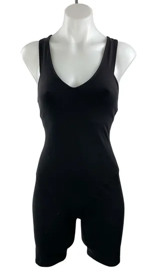 Alo Yoga Black Sleeveless Activewear Athletic Crossback V-neck Jumpsuit Romper S thumbnail 1