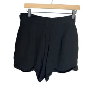 Show Me‎ Your Mumu Women's L Hadley High Rise Linen Shorts Black Coastal Casual thumbnail 3