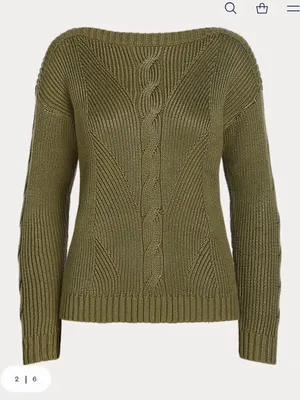 Lauren Ralph Lauren Cable-Knit Cotton-Blend Sweater size XL olive fern thumbnail 1