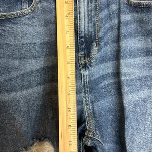 SO Women Super High Rise Wide Leg Distressed Denim Jeans Blue 11/30W thumbnail 6