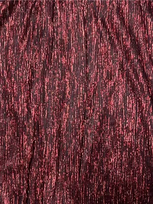 MSK Metallic Pleated Blouson Dress XL Red Black Shimmer Rhinestone Accent thumbnail 5