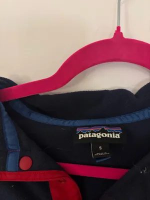 Patagonia navy and red fleece quarter snap thumbnail 3