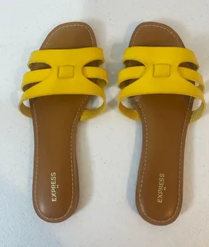 Express Yellow Double-Strap Slide Sandals thumbnail 1