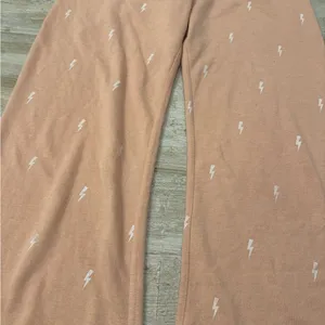 Theo & Spence Pink Drawstring Lounge Pants with Lightning Print Size S thumbnail 2