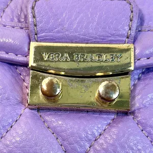 Vera Bradley Quilted Tess Crossbody Purse in Purple/Lavender Leather thumbnail 3