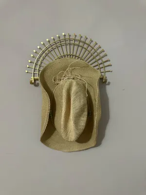 Universal Threads Natural Straw Hat with Light Green Bead Trim thumbnail 2