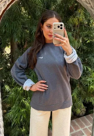 Nike grey crewneck sweatshirt Size L #sweatshirt #athleisure #comfy thumbnail 1