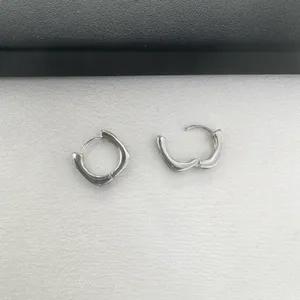 Geometric Square Small Hoop Earrings for Men Women Streetwear Unisex Style thumbnail 4