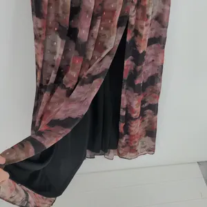 Adrianna Papell Womens Floral Chiffon Draped Gown Dress Size 8 Flowy Maxi V Neck thumbnail 9