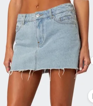 Edikted Mini Denim Skirt thumbnail 1