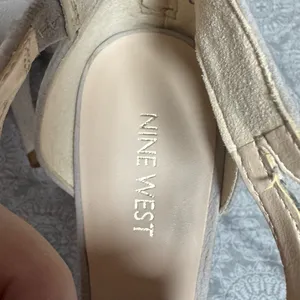 Nine West Beige Suede Block Heel Sandals thumbnail 2