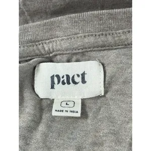 Pact Organic Cotton Tshirt Womens L Taupe V-neck Short Sleeve Sustainable Basic thumbnail 7