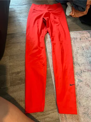 Nike Red Athletic Tights with Black Swoosh thumbnail 3