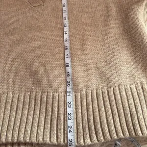 Topshop Chunky Knit Sweater Oversized V Neck Beige Size 12 thumbnail 7