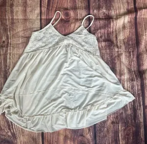 Women’s POL Off White Lace Mini Dress V-Nevk Size L thumbnail 1