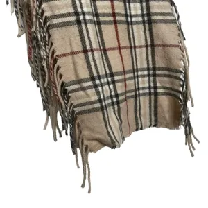 V. Fraas Cashmink Plaid Scarf Fringe Trim Unisex Adult Preppy Striped Cozy thumbnail 6