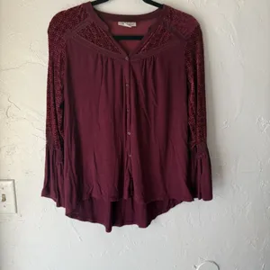 Style & Co Blouse Witchy Petite Medium Embroidered Bell Sleeve‎ Whimsigoth thumbnail 2