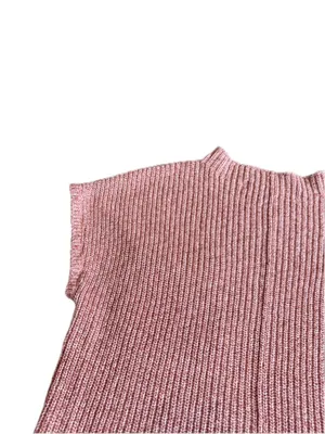 Free People Beach Pink Ribbed Knit Boxy Cropped Sweater Pocket X-Small Women's thumbnail 10