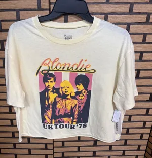 Blondie yellow crop graphic tee size small thumbnail 1