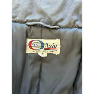 Vintage 80s Quilted Puffer Coat Mixed Media Gray Blue size S Pan Asia Grunge thumbnail 13