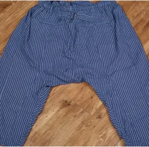 Free People Runyon Oversized Stripe Pants Womens xl Blue Striped Harem Festival thumbnail 6