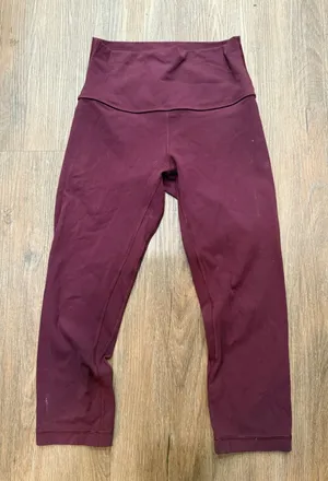 Lululemon Align‎ High Rise Crop Leggings Burgundy Athletic Workout Pants Women S thumbnail 1