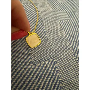 Gold Square Pendant Necklace - Women's Jewelry thumbnail 3