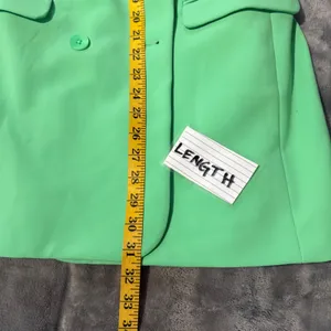 Express Double Breasted Blazer Women 10 Bright Green Longline Career Chic thumbnail 10