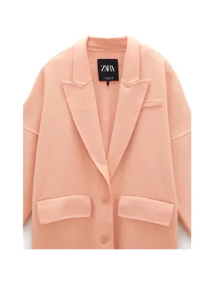 Zara Blush Pink Long Trench Coat thumbnail 6