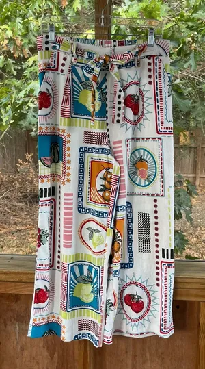 Joie Women's Colorful Linen Blend Fruit Print Wide Leg Pants Size M. NWOT thumbnail 1