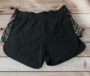 Zella Lined Athletic Shorts Black‎ Running Gym Activewear Drawstring Logo Medium thumbnail 1