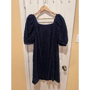 ANTHROPOLOGIE Maeve Puff-Sleeved Sweetheart Mini dress M BLUE color thumbnail 5