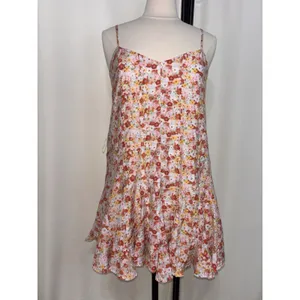 Lulus Babydoll Y2K Mini Dress Roses Floral Hippie Boho Cottage Sundress Medium thumbnail 17