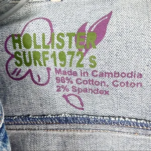 HOLLISTER Surf 1972 Light Wash Distressed Jean Jacket, Size Small thumbnail 3