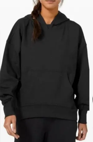 lululemon Back In Action LA Hoodie Black With‎ Multi Color Speckles Size 6 thumbnail 1