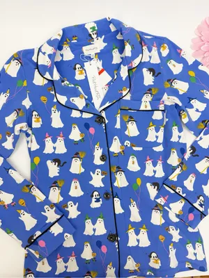 Bedhead PJs X Anthropologie That’s The Spirit Ghost Halloween Classic Jersey Set thumbnail 7