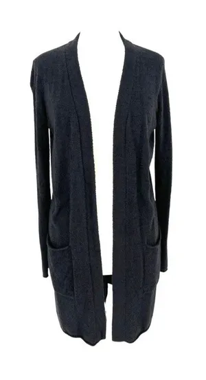 Barefoot Dreams Cozychic Lite Knit Open Front Cardigan Charcoal Black Size Small thumbnail 1