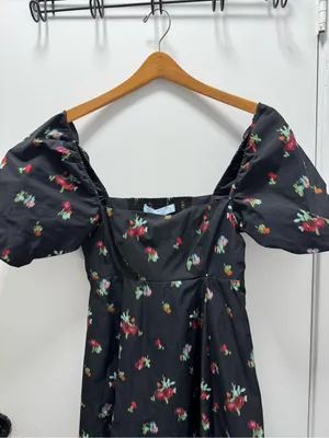 Hill House Matilda Black Ikat Floral Dress Size XS NWT thumbnail 4