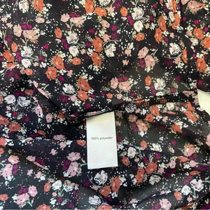Maurices Blouse Black Pink Ditsy Floral V-neck Button Front NWT thumbnail 9