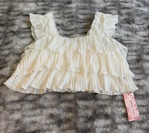 Shein Ruffled Crop Top - White Size S thumbnail 1