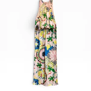 Anthropologie SET Pink Cactus Print Balloon Crop Top Wide‎ Leg Pants Set XS NWT thumbnail 5