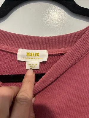 Anthropologie Maeve Layered Tunic Sweatshirt in Pink Combo Medium thumbnail 4
