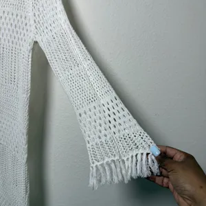 Tommy‎ Bahama Women Linen Cotton Swim Coverup Dress Crochet Fringe Beach Resort thumbnail 2