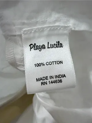 Playa Lucila White Puff Sleeve Peplum Tie Front Blouse S thumbnail 10