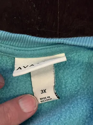 Ava & Viv Sweatshirt Womens 3X Blue Heart Embroidered Fleece Raglan Pullover thumbnail 8