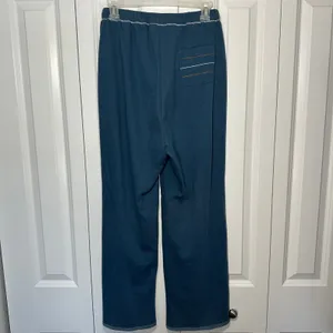 Y2K Blue Wide Leg Pants Women M Drawstring Athleisure Studded Side Stripe Lounge thumbnail 3