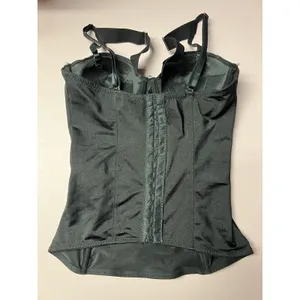 Womens Black Overbust Bustier Top XS Underwired Demi Cups Lace Adjustable Straps thumbnail 4