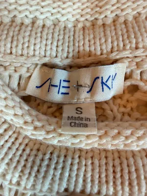 She + Sky Bobble Knit Sweater Top Open Knit Boho Coastal Size S thumbnail 2