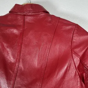 Dialogue Red Leather Full-Zip Jacket Womens Plus Size 1X Punk Rock Classic thumbnail 5